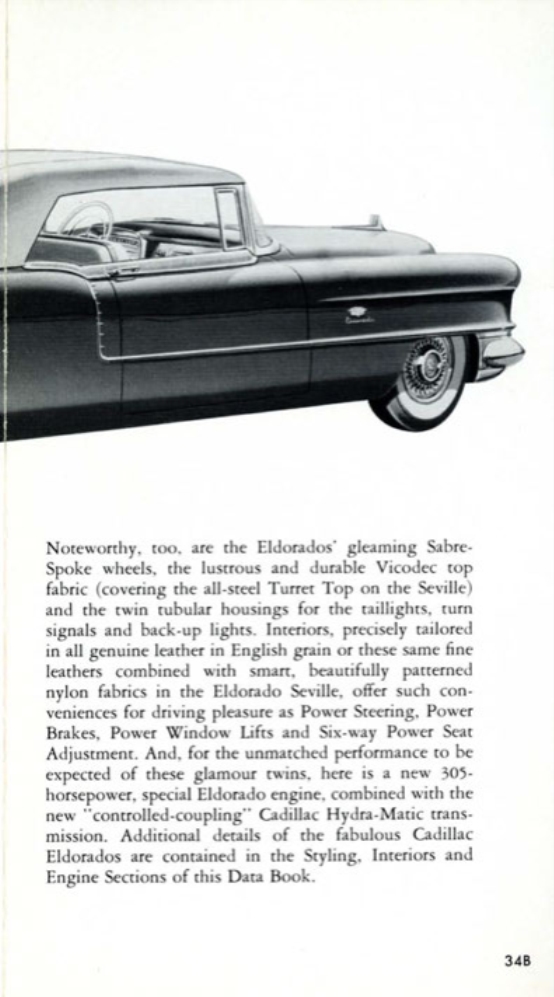 1956 Cadillac Salesmans Data Book Page 116